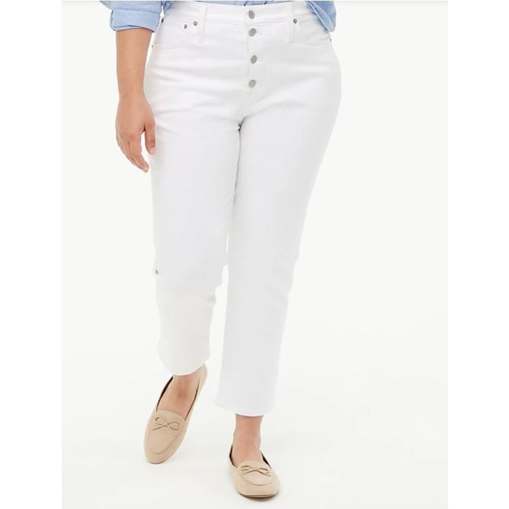 J. Crew Factory Essential straight white jean in all-day stretch Size 33